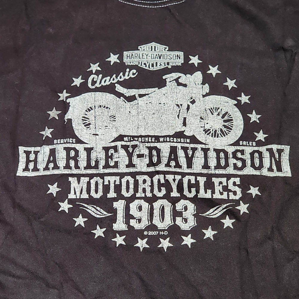 Harley Davidson Thunder Mountain Loveland Colorado Brown Shirt Men's M - Picture 3 of 8